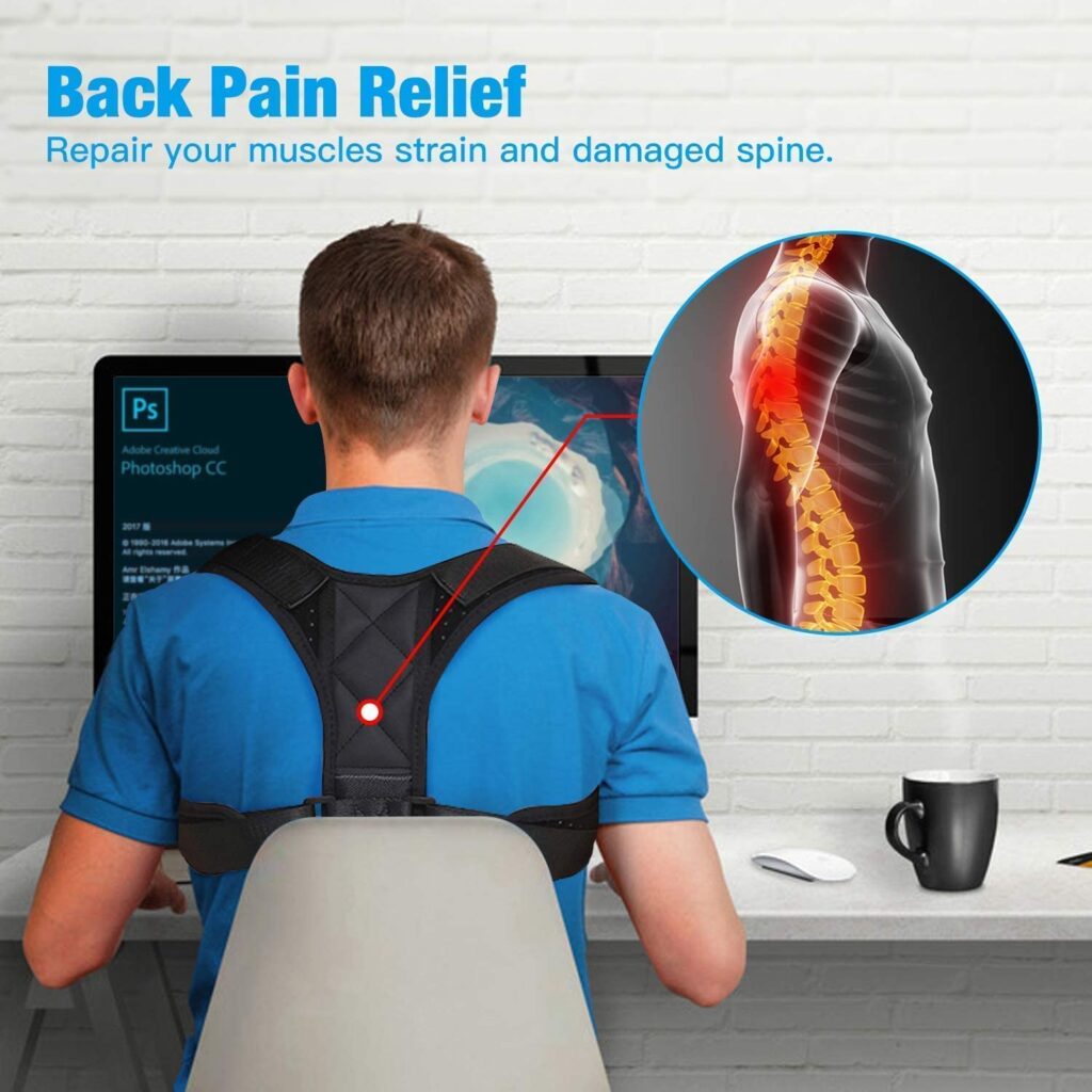 Full Back Support Posture Corrector for Men and Women - Suitable for relieving back, chest, neck and shoulder pain-large